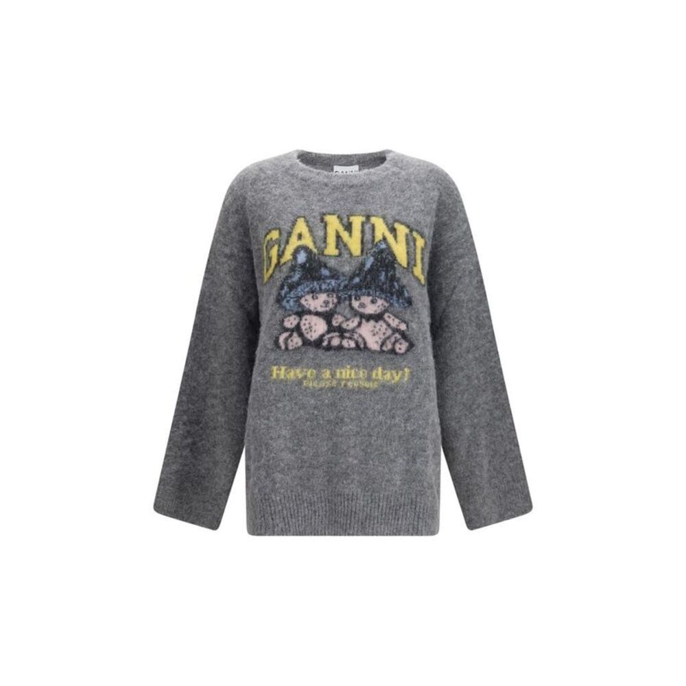 Ganni Gray Alpaca Vicugna Pacos Women's Sweatshirt